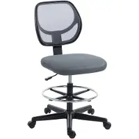 Vinsetto Tekenstoel - Meshstof, schuim - 59 x 61 x 113 cm - Donkergrijs
