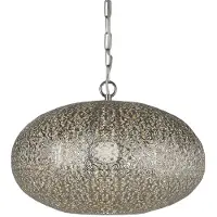 Searchlight Marokaanse stijl hanglamp Fretwork RVS