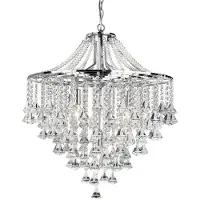 Searchlight Kroonluchter kristal Dorchester, dimbaar, chroom / zilver, Woon-/ Eetkamer, Glas, Antiek, kroonluchter