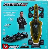 Bburago Model Bouwpakket Racing 1/24 Formule 1 2023 met helm en standaard Mercedes AMG W14 Russell