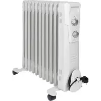 Clatronic olie radiator | Efficiënte, mobiele verwarming | Elektrische verwarming met 11 ribben | 3 standen | Slanke verwarming | Geschikt voor ruimtes tot 50m² | 2300 W | RA 3737