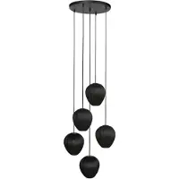 Steinhauer 5 Lichts Hanglamp Haloswap Rond Zwart En Zwarte Kappen