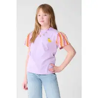 Shoeby T-shirt lila Paars Meisjes Katoen Ronde hals Logo - maat 98/104