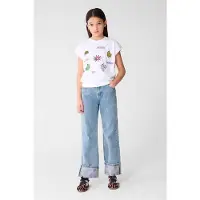 Shoeby T-shirt wit Meisjes Katoen Ronde hals Effen - maat 110/116