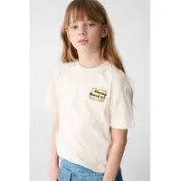 Shoeby T-shirt met backprint ecru Meisjes Katoen Ronde hals Backprint - maat 146/152