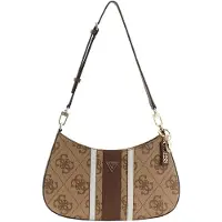GUESS Noelle II Top Zip Shoulder Bag latte logo/brown schoudertas dames