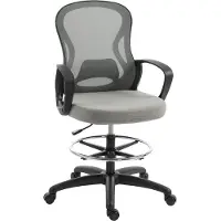 Vinsetto Tekenstoel - Meshstof, schuim - 59 x 65 x 123 cm - Grijs