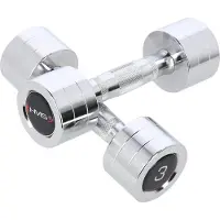 HMS CHD03, compacte halter met vast gewicht, zwart, roestvrij staal, staal, chroom, 3 kg, 21,3 cm