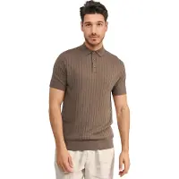 Blue industry Bruine korte mouw polo regular fit