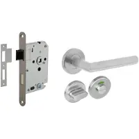 Intersteel Compleet Deurklinkset Hoek 90 Toilet Rvs