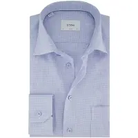 Eton overhemd Classic lichtblauw Classic Fit borstzak