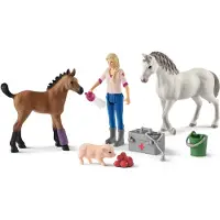 Schleich Farm World – 42486: Bezoek aan de dierenarts bij merrie en veulen