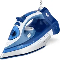 Clatronic DB 3706 snoerloos stoomstrijkijzer keramische zool wit-blauw, Strijkijzer, Blauw, Wit