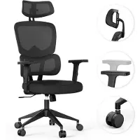 Sense7 Veno Ergonomische Bureaustoel van Mesh - 2-Delige Rugleuning - Lendensteun & Hoofdsteun - Tot 120kg - Zwart