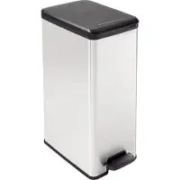 Curver Pedaalemmer Deco slank 40 L zilver 240640