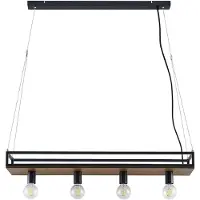 LINDBY Hanglamp Kirista, dimbaar, zwart, Woon-/ Eetkamer, metaal, Vintage, hanglamp