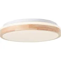 Brilliant Plafondlamp Brodsky Ø 39cm wit met hout