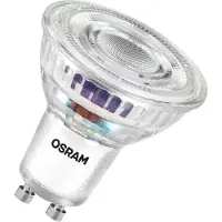 Osram Energieklasse LED-reflectorlamp PAR16 met 2,5 W, 450 lm, warm wit (2700 K) gemaakt van helder loodvrij glas met GU10 voet in energie-efficiëntieklasse A, 50 mm diameter, IP20.