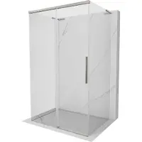 Mexen Rox-3S L 3-zijdige glazen douchecabine 140 x 80 , transparant, geborsteld nikkel - 8C2L-140-080-97-00-3S