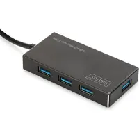 Digitus DA-70240-1 DA-70240-1 USB-hub 4 poorten USB-A USB 3.0 5 GBit/s Met aluminium behuizing Zwart