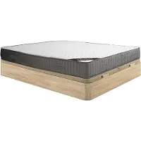 Vente-unique Set 180 x 200 cm bedbodem met opbergruimte, licht naturel + matras van schuim met vormgeheugen met 11 zones, dikte 22 cm - DANEVO van YSMÉE