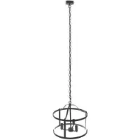 LUCANDE Hanglamp Eryk, dimbaar, zwart, Woon-/ Eetkamer, metaal, Industrieel design, hanglamp