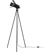 LINDBY Vloerlamp Devon, zwart, Woon-/ Eetkamer, metaal, Modern, vloerlamp