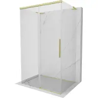 Mexen Rox-3S L driezijdige schuifdouchecabine 160 x 110 , transparant, goud geborsteld - 8C2L-160-110-55-00-3S