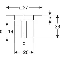 Geberit GE Pluvia, aansluitstuk voor dampsper, 12 liter, diameter 56 mm, CrNi, artikelnummer 359113, 1 stuk.