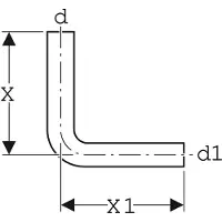 Geberit spoelbocht 90° halfhooghangend: d=50mm, X1=35cm, manhattan, 118007CG1