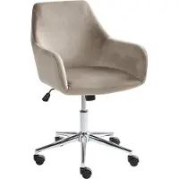 Beliani WELLSTON - Bureaustoel - Taupe - Fluweel