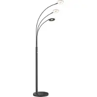 FISCHER&HONSEL GMBH LED-vloerlamp Dent, dimbaar, zwart, Woon-/ Eetkamer, metaal, Modern, LED vloerlamp