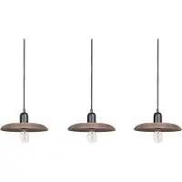 Beliani MANJEERA - Hanglamp 3 lichten - Donkerbruin - Hout