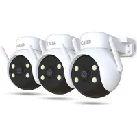 Calex Smart Security Beveiligingscamera - PTZ Buitencamera 2K met 355° Pan - Nachtzicht - 2-weg Audio & App-bediening - voor Buiten - 3-pack