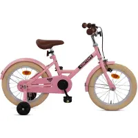 Nogan Dutchy Kinderfiets 16 Inch - Met Zijwieltjes - Verstelbaar Stuur & Zadel - Terugtraprem & V-Brake - Glans Roze
