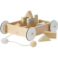 Kids Concept blokkenwagen junior 38,5 cm hout naturel 21 delig