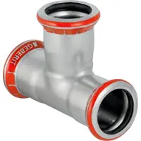 Geberit GE Mapress, C-staal, T-stuk, gelijk, diameter 54 mm, verzinkt, 1 stuk.