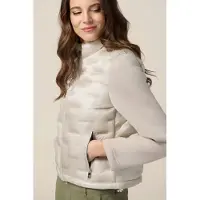 Oltre Lightweight Combined Boxy Down Jacket Beige Maat: 44 | Gilets Outlet | Dames | Beige