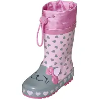 Playshoes Regenlaarzen 'Katze' pastelgroen / rosa