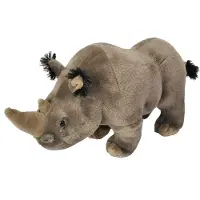 Wild republic pluche knuffel neushoord - grijs - 35 cm - Dieren knuffels - Cadeau