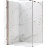 REA Walk-in Douchewand Flexi Transparent / Brush Copper 70