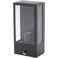 LINDBY Wandlamp buiten met bewegingssensor Ilana, dimbaar, zwart, Roestvrij staal