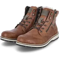 Rieker Veterboots donkerbeige / cognac / brokaat