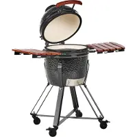 Beliani KAMADO - Houtskoolgrill - Zwart - Keramiek