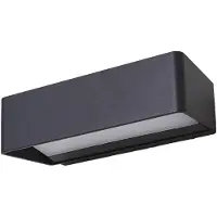 LUCANDE LED-wandlamp buiten Midvig, zwart, Aluminium, Modern, LED wandlamp buiten