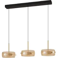 LUCANDE Hanglampe , Martis, dimbare, Goud / Messing, Eetkamer, Glas, Modern