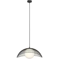 LINDBY Hanglamp Fabronia, dimbaar, zwart, Woon-/ Eetkamer, metaal, Modern, hanglamp