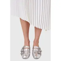 AllSaints Aurora Metallic Shoe Silver Maat: 37 | Ballerina's Outlet | Dames | Grijs
