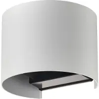 LINDBY Smart LED buiten wandlamp Dara wit rond CCT RGB Tuya Dara, dimbaar, wit / opaal, Kunststof, Modern, slimme wandlamp buiten