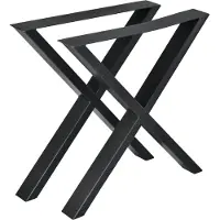 En.casa Tafelonderstel 'Greith', set van 2, X-vorm, zwart, 69x72 cm